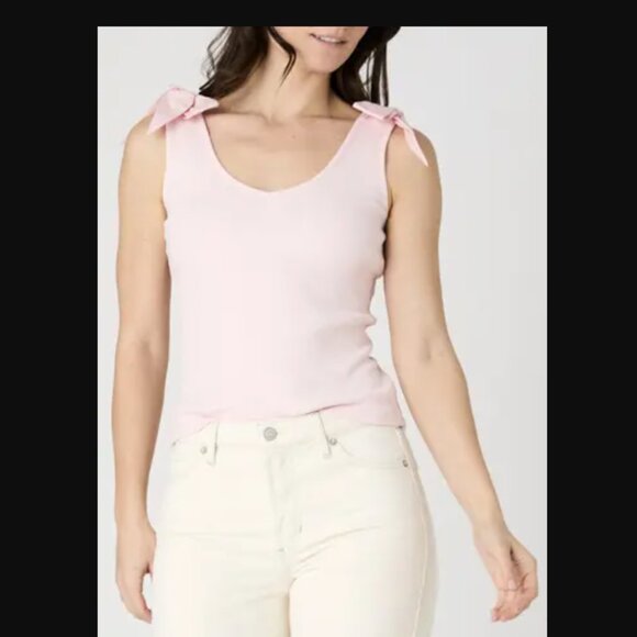 French Connection Shoulder Bow Tank Top - Chalk Pink - Small - Picture 1 of 9
